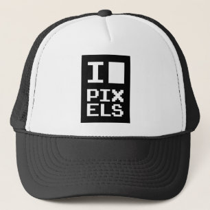 I Liebe Pixel, Geek Design, Pixelkunst Truckerkappe