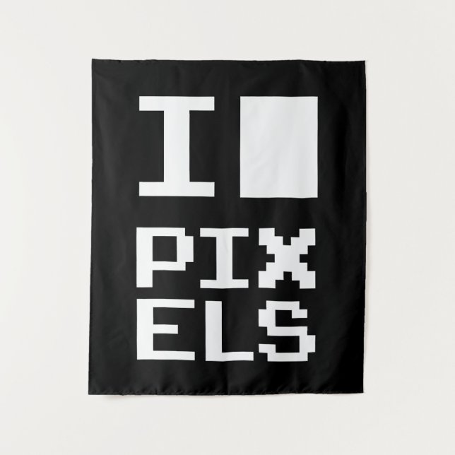 I Liebe Pixel, Geek Design, Pixelkunst Wandteppich (Vorderseite)