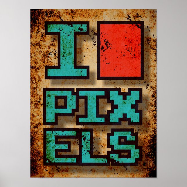 I Liebe Pixel Poster (Vorne)
