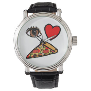 I Liebe Pizza Armbanduhr