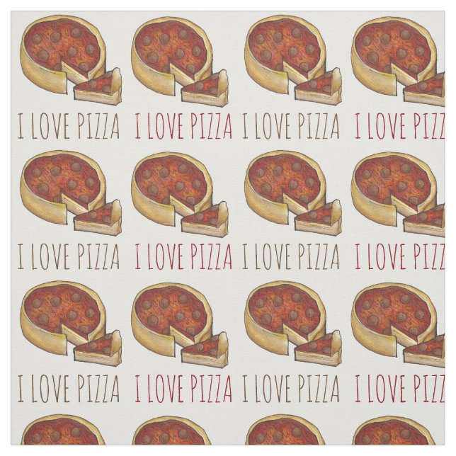 I Liebe Pizza Chicago Deep Dish Pepperoni Käse Stoff (Muster)