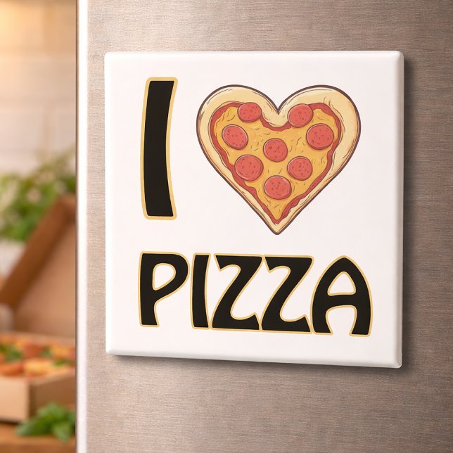 I Liebe Pizza - Funny Food Lover Geschenk Magnet (Von Creator hochgeladen)