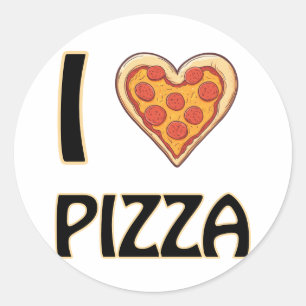 I Liebe Pizza - Funny Food Lover Geschenk Runder Aufkleber