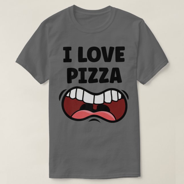 I Liebe Pizza Funny Hunguest Mund  T-Shirt (Design vorne)