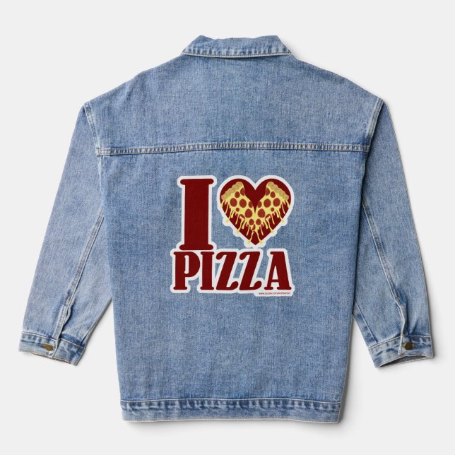 I Liebe Pizza Jeansjacke (Rückseite)