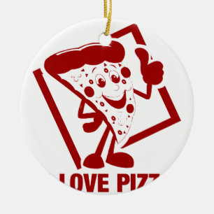I Liebe-Pizza Keramik Ornament