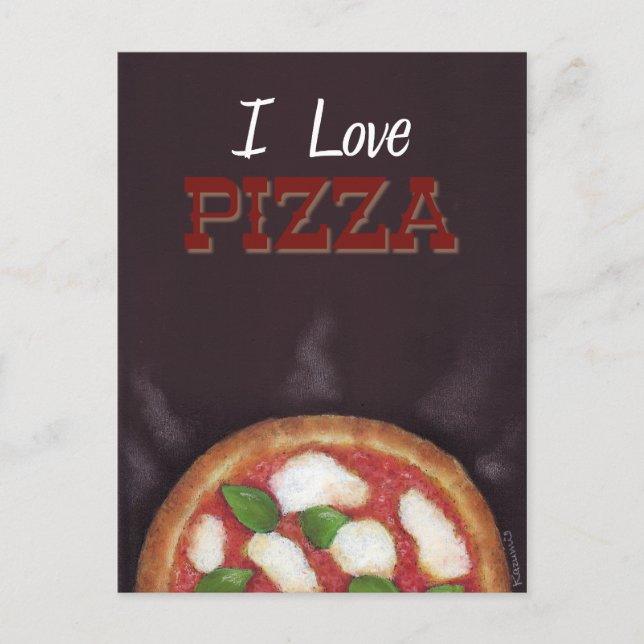 I Liebe Pizza Postcard Postkarte (Vorderseite)