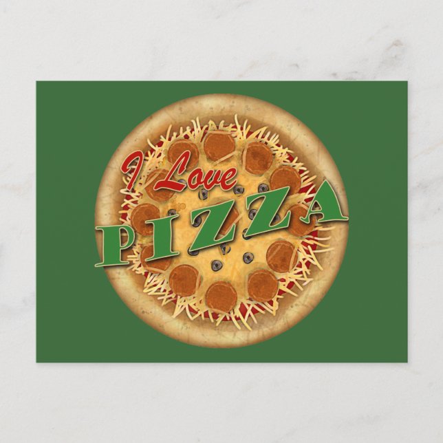 I Liebe Pizza Postkarte (Vorderseite)