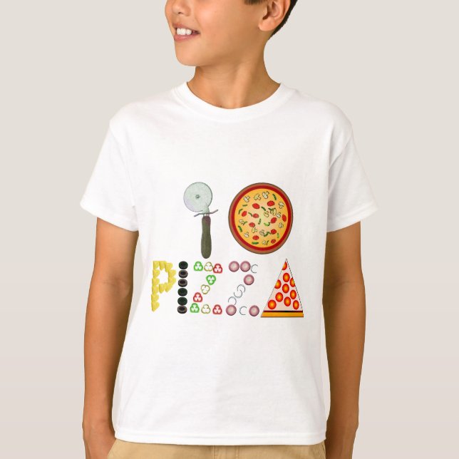 I Liebe Pizza T-Shirt (Vorderseite)