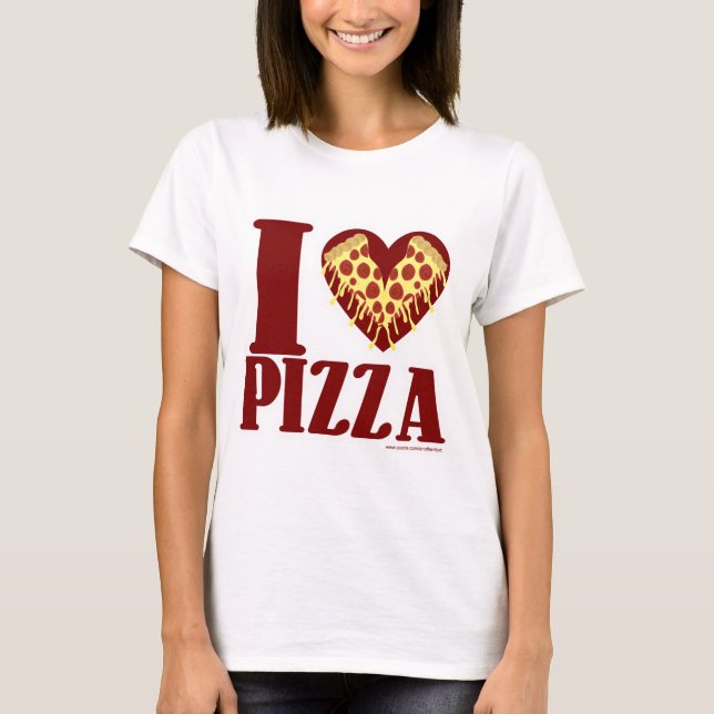 I Liebe Pizza T-Shirt (Vorderseite)