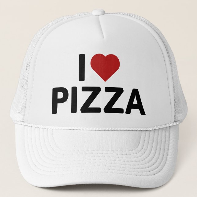 I Liebe Pizza Truckerkappe (Vorderseite)