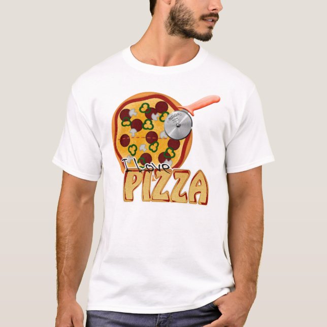 I Liebe-Pizza - zerstörter T - Shirt (Vorderseite)