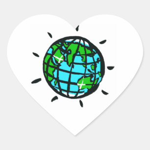 I Liebe Planet Erde - Erhaltung der Umwelt Herz-Aufkleber