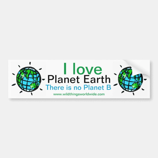I Liebe Planet Erde - rett unseren Planeten - Autoaufkleber (Vorne)