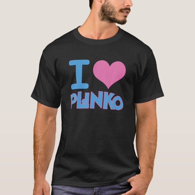 I Liebe Plinko Herz Funny Sprichwort T-Shirt (Vorderseite)