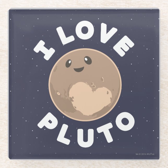 I Liebe Pluto Glasuntersetzer (Vorderseite)