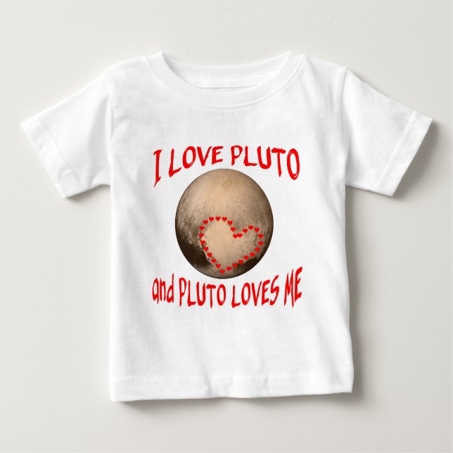I Liebe Pluto und Pluto-Lieben ich Baby T-shirt (Vorderseite)