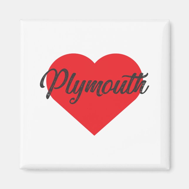 I Liebe Plymouth Magnet (Vorne)