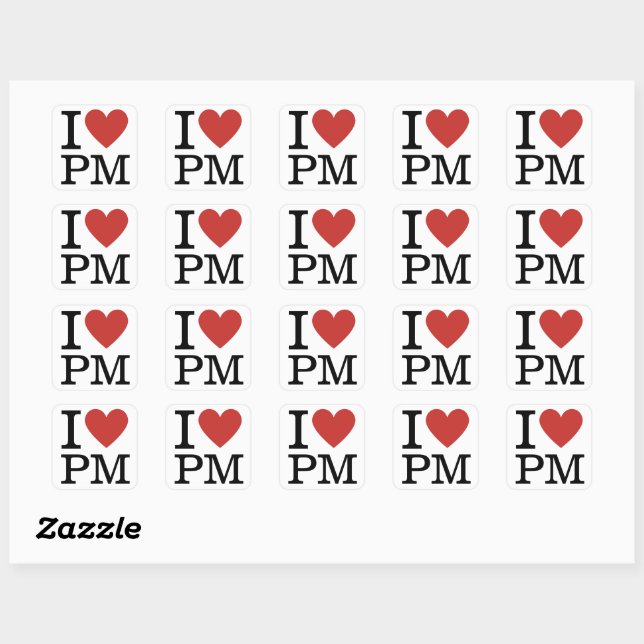 I ❤️ Liebe PM - Projektmanagement STICKER (Blatt)