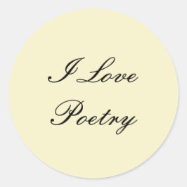 I Liebe Poesie Round Stickers (Creme & Black)