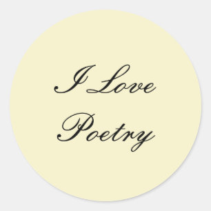 I Liebe Poesie Round Stickers (Creme & Black)
