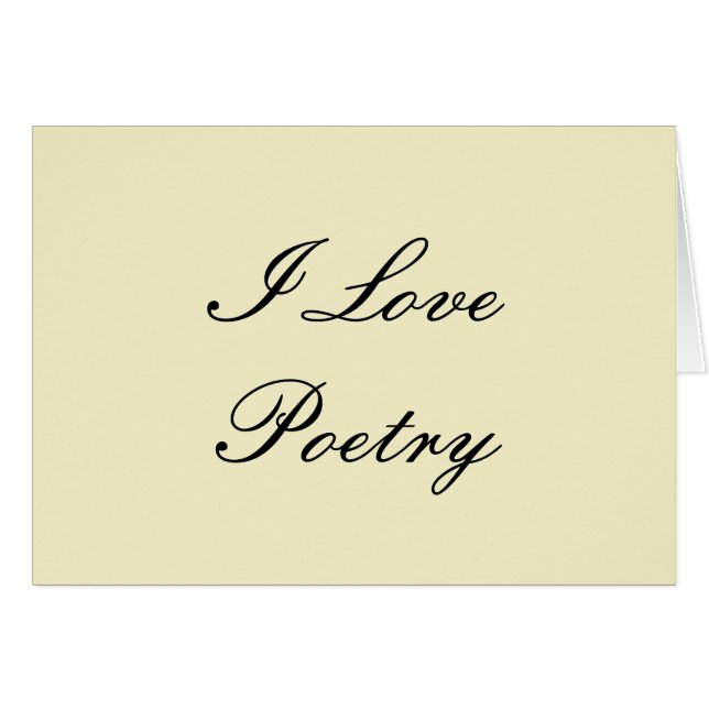 I Liebe Poetry Blank Cards (Creme & Black) (Vorderseite (Horizontal))