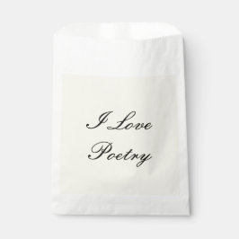 I Liebe Poetry Gefälligkeitstaschen (Creme & Black Geschenktütchen