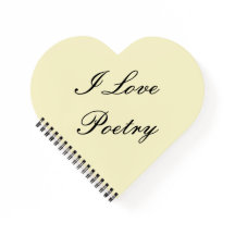 I Liebe Poetry Heart Notebook (Creme & Black)