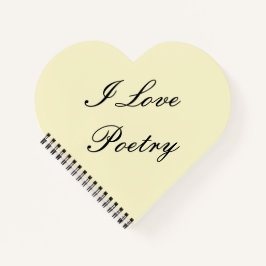 I Liebe Poetry Heart Notebook (Creme & Black) Notizbuch