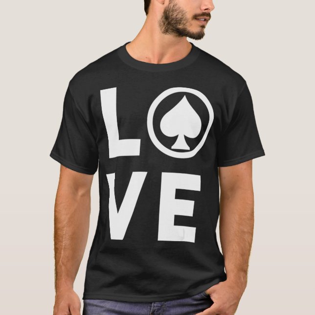 I Liebe    PokerFunny Niedlich Poker Player Verwan T-Shirt (Vorderseite)