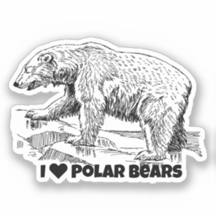 I Liebe Polar Bears Aufkleber