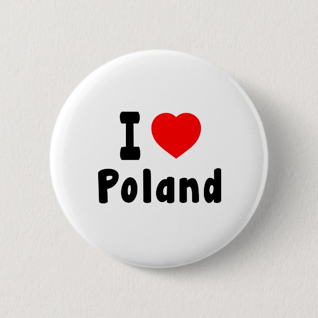 I Liebe Polen Button (Vorderseite)