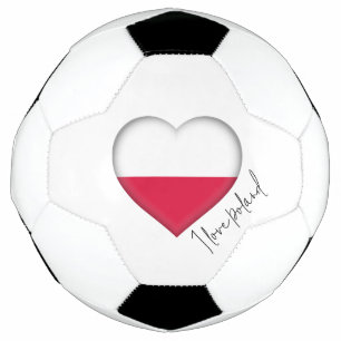 I Liebe Polen Flaggenfarben Herzfußball Fußball