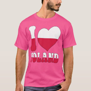 I Liebe Polen stolz auf polnische Flagge Herz T-Shirt
