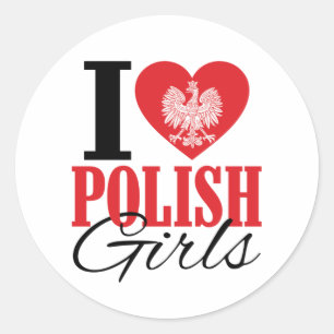 I Liebe Polish Girls Boyfriend Runder Aufkleber