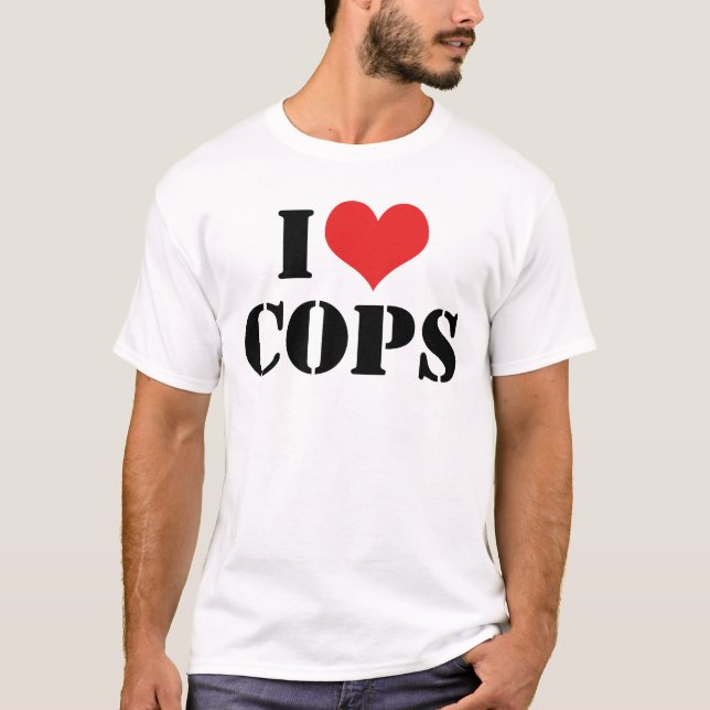 I LIEBE POLIZISTEN T-Shirt (Vorderseite)
