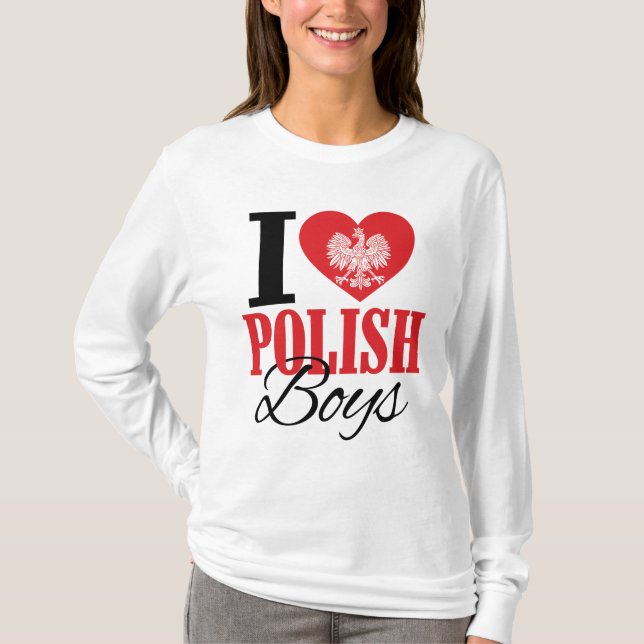 I Liebe Polnische Jungen T-Shirt (Vorderseite)