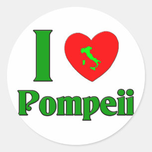 I Liebe Pompeii Italien Runder Aufkleber