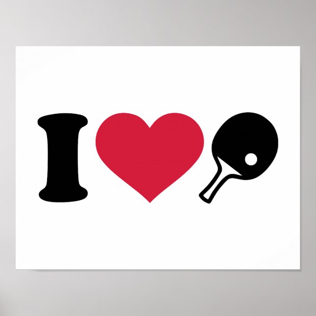 I Liebe Pong Tischtennis Poster (Vorne)