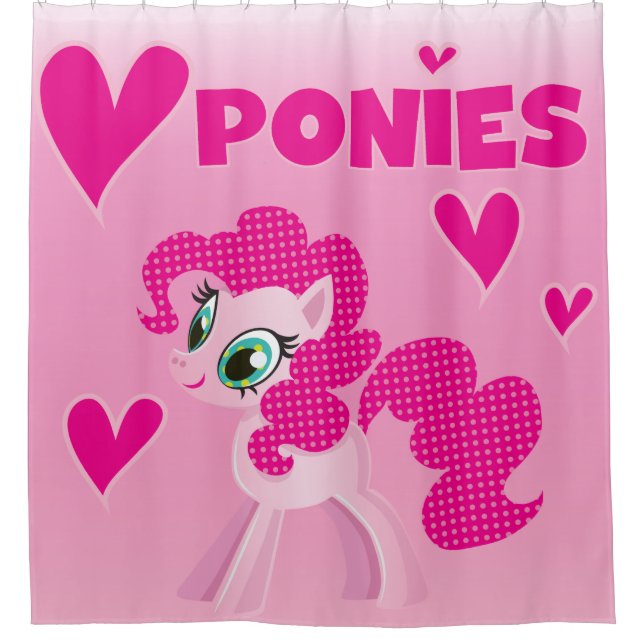 I Liebe Ponies Pink Pony Duschvorhang (Vorderseite)