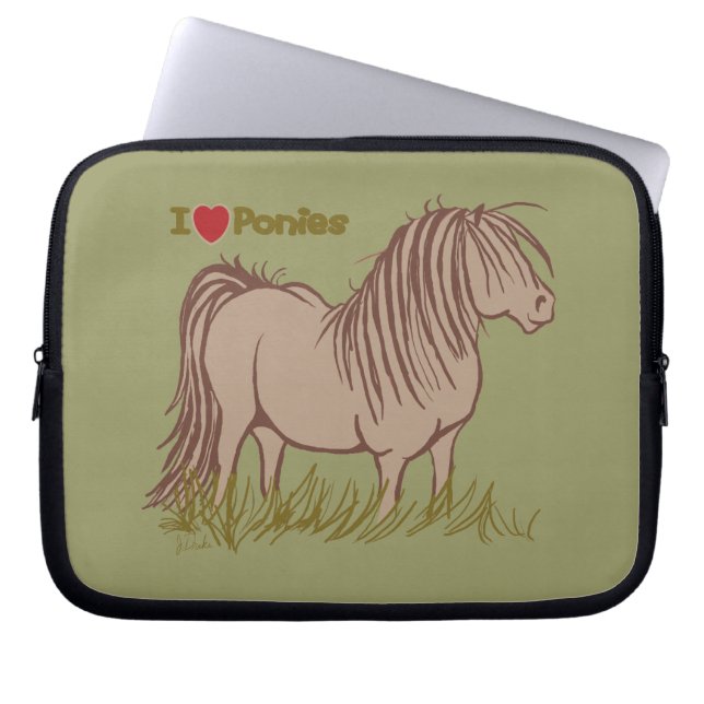 I Liebe Ponys Laptopschutzhülle (Vorderseite)