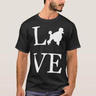 I Liebe Poodle Silhouette Dog Lover Gift Mama Vate T-Shirt