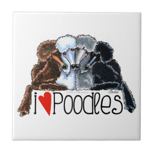 I Liebe Poodles Fliese