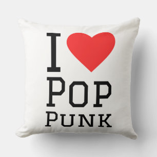 I Liebe Pop Punk Quadrat Aufkleber Kissen