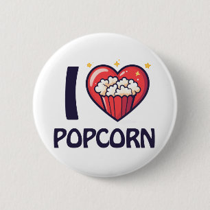 I Liebe Popcorn Button