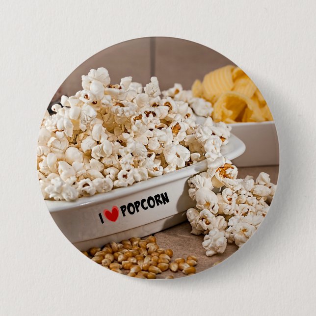 I Liebe Popcorn Button (Vorderseite)