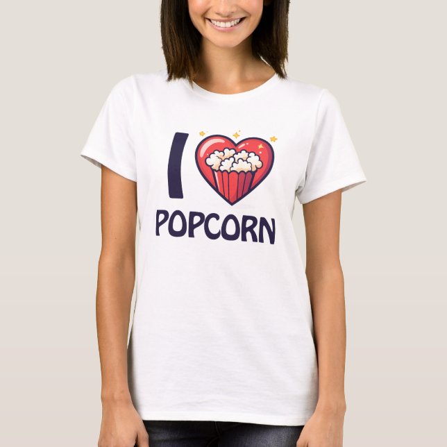 I Liebe Popcorn T-Shirt (Vorderseite)