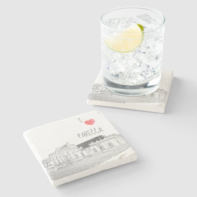 I Liebe Porechye Belarus Architektur Bahnhof Steinuntersetzer (Seitenansicht)