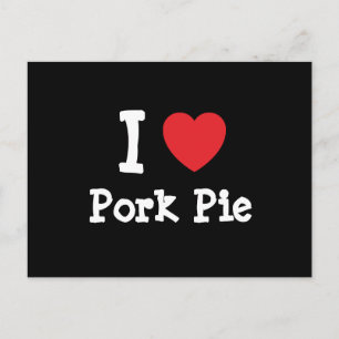 I Liebe Pork Pie Herz T - Shirt Postkarte