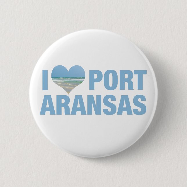 I Liebe Port Aransas Niedlich Texas Beach Button (Vorderseite)
